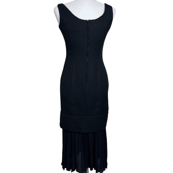 Vintage ABS 90s Whimsi Fairy Dress Gown Prom Black Pleated Bottom Party Size 4 - Picture 2 of 8